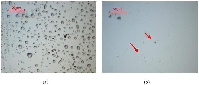 大氣常壓等離子清洗前后K9玻璃表面機(jī)油分布狀況