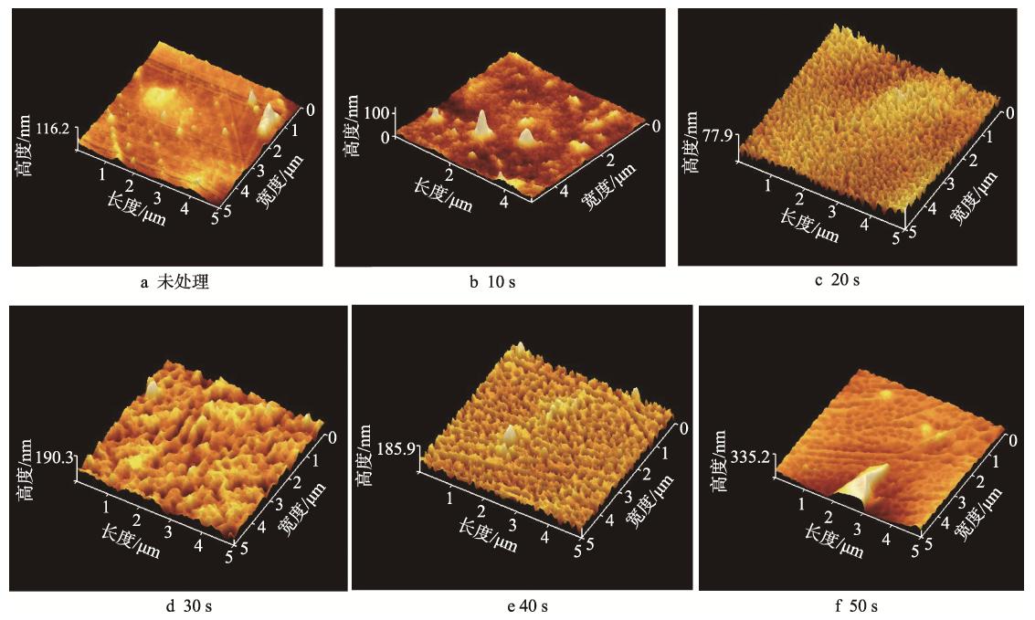 等離子體處理的PLA膜的AFM圖 